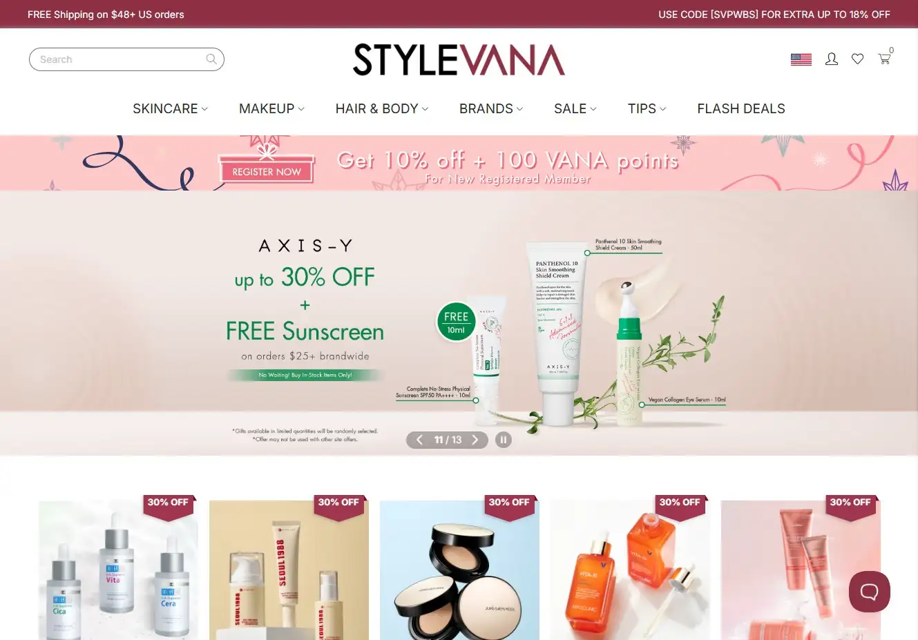 Stylevana官网首页截图 Stylevana官网首页截图